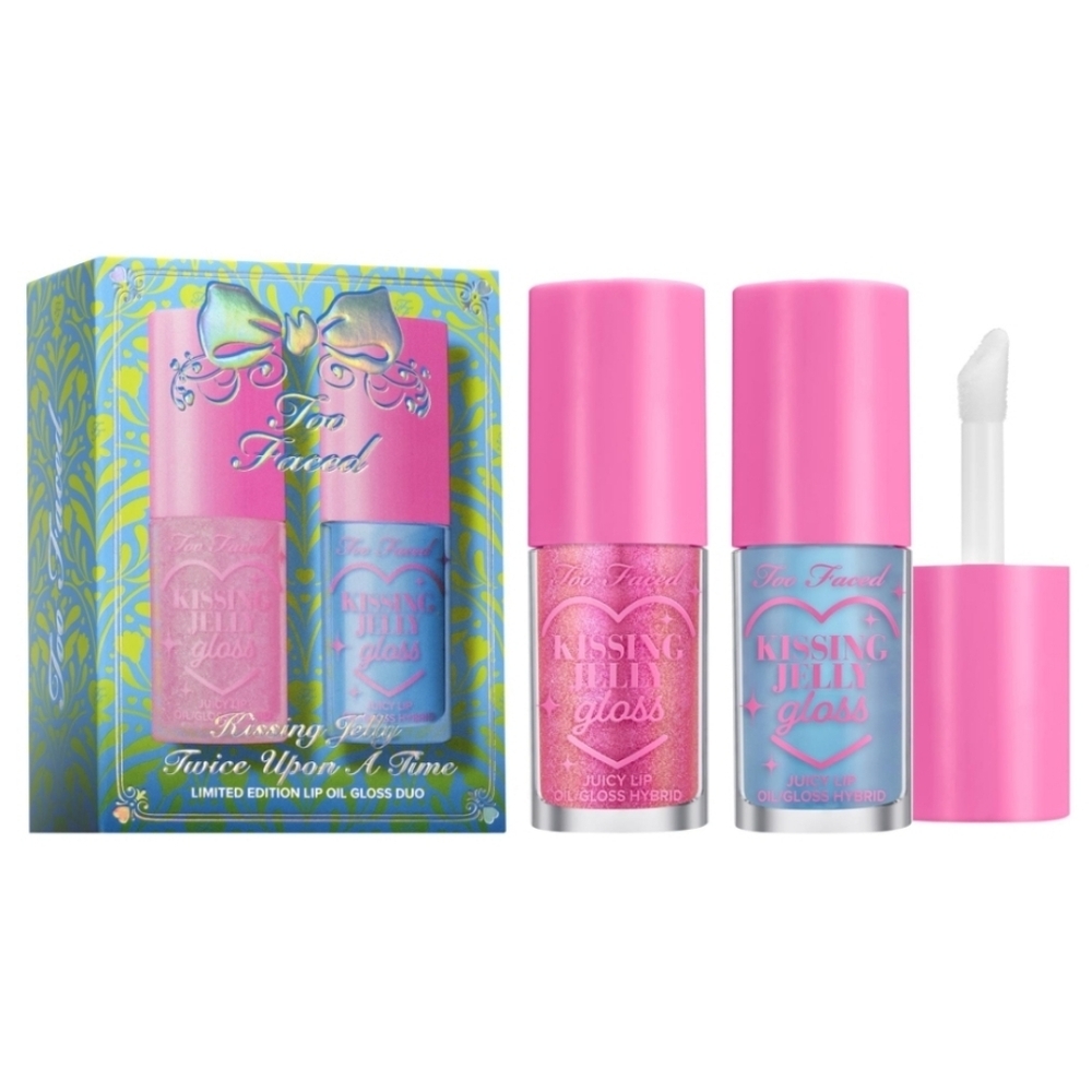 Too Faced Kissing Jelly: Twice Upon A Time, Limited Edition Lip Gloss Duo, NIB